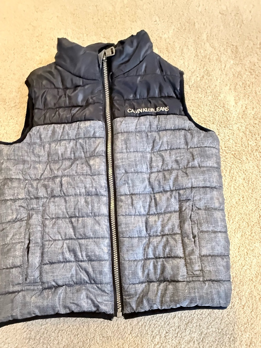 Calvin Klein Quilted Blue and Navy Kids Puffer Vest